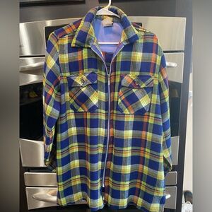 Palmettos Plaid Zip-Up Shirt Jacket